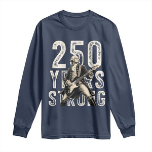Vintage George Washington Playing Guitar Long Sleeve Shirt 250 Years Strong TS12 Navy Print Your Wear