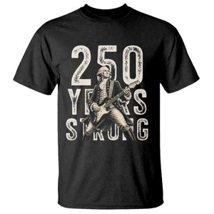 Vintage George Washington Playing Guitar T Shirt 250 Years Strong TS12 Black Print Your Wear