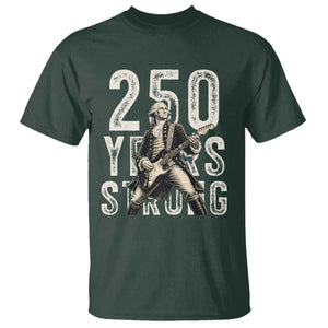 Vintage George Washington Playing Guitar T Shirt 250 Years Strong TS12 Dark Forest Green Print Your Wear