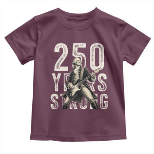 Vintage George Washington Playing Guitar Toddler T Shirt 250 Years Strong TS12 Maroon Print Your Wear