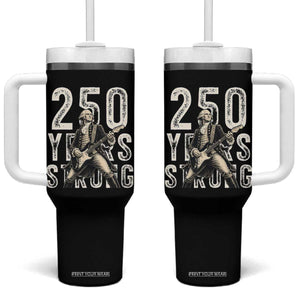Vintage George Washington Playing Guitar Tumbler With Handle 250 Years Strong TS12 One Size: 40 oz Black Print Your Wear