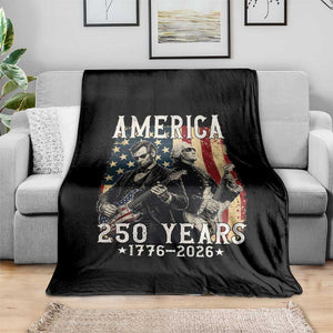 George Washington Abe Lincoln Playing Guitar Throw Blanket USA 250th Anniversary Guitarist Graphic TS12 Print Your Wear