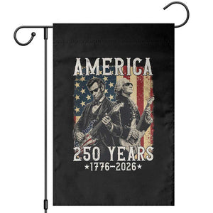 George Washington Abe Lincoln Playing Guitar Garden Flag USA 250th Anniversary Guitarist Graphic TS12 Black Print Your Wear