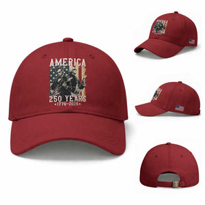 George Washington Abe Lincoln Playing Guitar Baseball Cap USA 250th Anniversary Guitarist Graphic TS12 Baseball Cap Universal Fit Cherry Red Print Your Wear