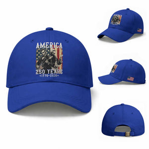 George Washington Abe Lincoln Playing Guitar Baseball Cap USA 250th Anniversary Guitarist Graphic TS12 Baseball Cap Universal Fit Royal Blue Print Your Wear