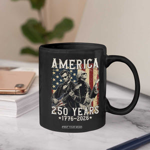 George Washington Abe Lincoln Playing Guitar Coffee Mug USA 250th Anniversary Guitarist Graphic TS12 Print Your Wear