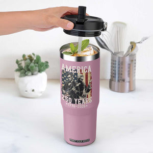 George Washington Abe Lincoln Playing Guitar Flip Straw Tumbler USA 250th Anniversary Guitarist Graphic TS12 One Size: 30 oz Light Pink Print Your Wear