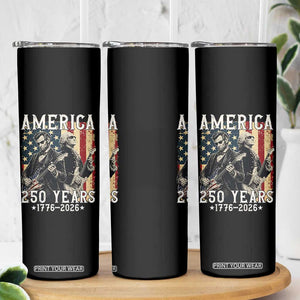 George Washington Abe Lincoln Playing Guitar Skinny Tumbler USA 250th Anniversary Guitarist Graphic TS12 Print Your Wear