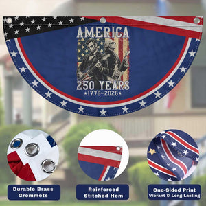 George Washington Abe Lincoln Playing Guitar Patriotic Fan Flag USA 250th Anniversary Guitarist Graphic