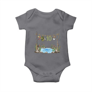 10th Birthday Fishing Baby Onesie Fisherman Birthday Party Gift TS12 Charcoal Print Your Wear