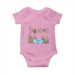 10th Birthday Fishing Baby Onesie Fisherman Birthday Party Gift TS12 Light Pink Print Your Wear
