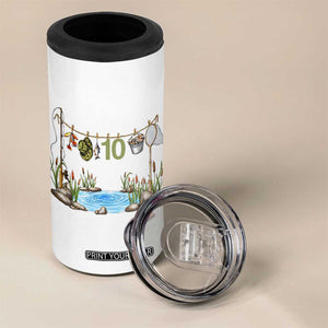10th Birthday Fishing 4 in 1 Can Cooler Tumbler Fisherman Birthday Party Gift TS12 Print Your Wear