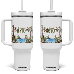10th Birthday Fishing Tumbler With Handle Fisherman Birthday Party Gift TS12 One Size: 40 oz White Print Your Wear