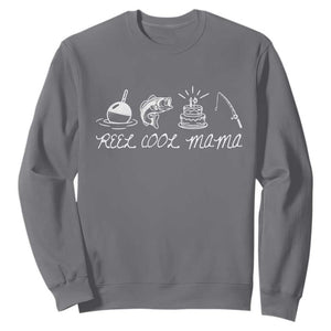 Reel Cool Mama Sweatshirt Funny Fishing Mom Birthday Gift TS12 Charcoal Print Your Wear