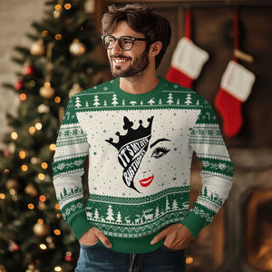 Its My 20th Birthday Ugly Christmas Sweater Birthday Queen Crown Gift For Women TS12 Beige Green Print Your Wear