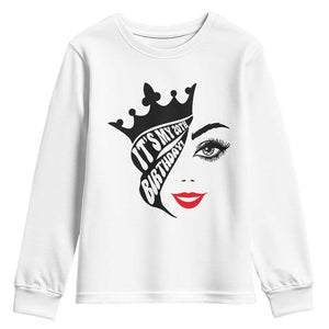 Its My 20th Birthday Youth Sweatshirt Birthday Queen Crown Gift For Women TS12 White Print Your Wear