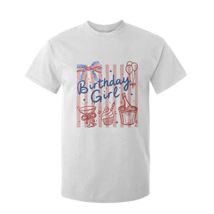 Patriotic Birthday Girl T Shirt For Kid Red White And Blue Party Graphic TS12 White Print Your Wear