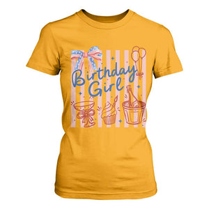 Patriotic Birthday Girl T Shirt For Women Red White And Blue Party Graphic TS12 Gold Print Your Wear