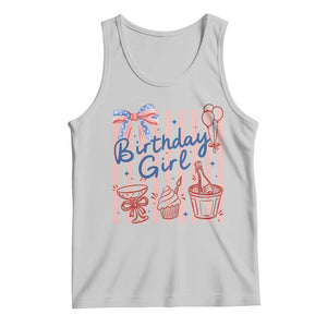 Patriotic Birthday Girl Tank Top Red White And Blue Party Graphic TS12 Ash Print Your Wear