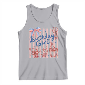 Patriotic Birthday Girl Tank Top Red White And Blue Party Graphic TS12 Athletic Heather Print Your Wear