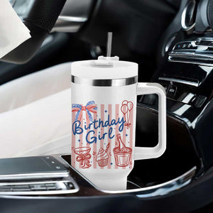 Patriotic Birthday Girl Tumbler With Handle Red White And Blue Party Graphic TS12 Print Your Wear
