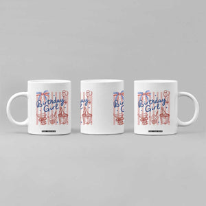 Patriotic Birthday Girl Coffee Mug Red White And Blue Party Graphic