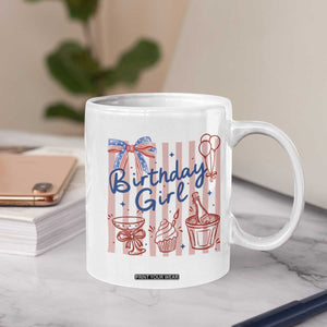 Patriotic Birthday Girl Coffee Mug Red White And Blue Party Graphic