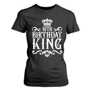 10th Birthday King T Shirt For Women Perfect 10 Years Old Crown Gift TS12 Black Print Your Wear