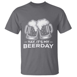 Yay Its My Beerday T Shirt Funny Birthday Party Gift For Beer Lovers TS12 Charcoal Print Your Wear