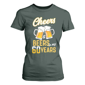 60th Birthday Party Gift T Shirt For Women Cheers Beers To My 60 Years