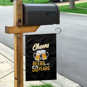 50th Birthday Party Gift Garden Flag Cheers Beers To My 50 Years