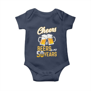 50th Birthday Party Gift Baby Onesie Cheers Beers To My 50 Years
