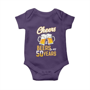 50th Birthday Party Gift Baby Onesie Cheers Beers To My 50 Years