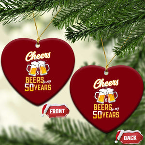 50th Birthday Party Gift Ceramic Ornament Cheers Beers To My 50 Years