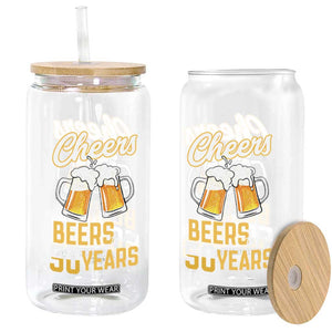 50th Birthday Party Gift Glass Can Cheers Beers To My 50 Years