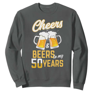 50th Birthday Party Gift Sweatshirt Cheers Beers To My 50 Years