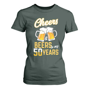 50th Birthday Party Gift T Shirt For Women Cheers Beers To My 50 Years