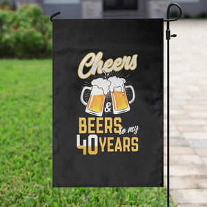 40th Birthday Party Gift Garden Flag Cheers Beers To My 40 Years