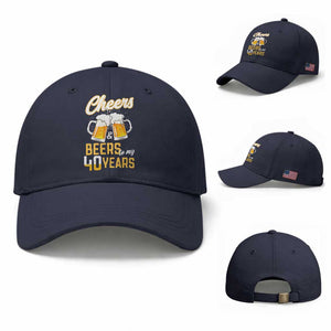 40th Birthday Party Gift Baseball Cap Cheers Beers To My 40 Years