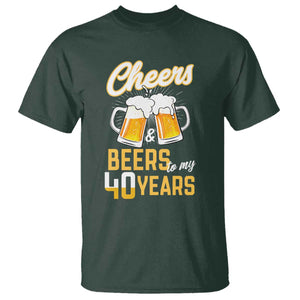 40th Birthday Party Gift T Shirt Cheers Beers To My 40 Years