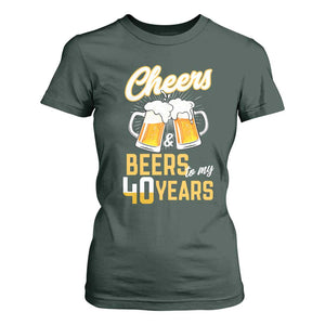 40th Birthday Party Gift T Shirt For Women Cheers Beers To My 40 Years