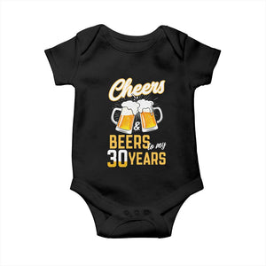 30th Birthday Party Gift Baby Onesie Cheers Beers To My 30 Years