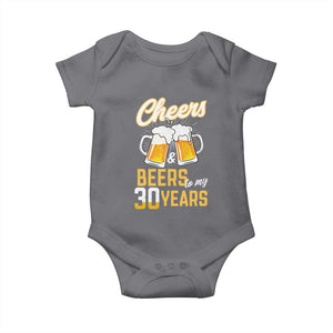 30th Birthday Party Gift Baby Onesie Cheers Beers To My 30 Years