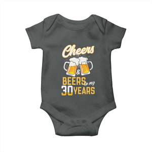 30th Birthday Party Gift Baby Onesie Cheers Beers To My 30 Years
