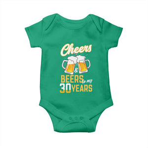 30th Birthday Party Gift Baby Onesie Cheers Beers To My 30 Years