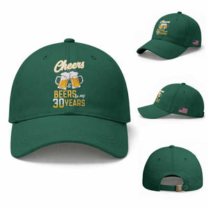 30th Birthday Party Gift Baseball Cap Cheers Beers To My 30 Years TS12 Baseball Cap Universal Fit Irish Green Print Your Wear