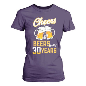30th Birthday Party Gift T Shirt For Women Cheers Beers To My 30 Years