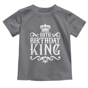 60th Birthday King Royal Crown Graphic For Men Toddler T Shirt TS12 Charcoal Print Your Wear
