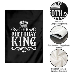 50th Birthday King Royal Crown Graphic For Men Garden Flag TS12 Print Your Wear
