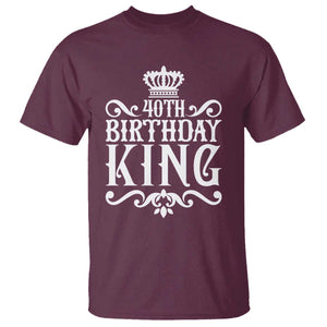 40th Birthday King Royal Crown Graphic For Men T Shirt TS12 Maroon Print Your Wear
